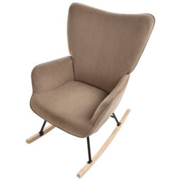 Beliani Rocking Chair Arset Corduroy Taupe - thumbnail 6