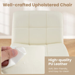 Costway Modern Criss Cross Chair Pu Leather Upholstered Armless Cross Desk Chair - thumbnail 7
