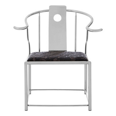 Orsina Modern Black Velvet And Steel Chair, Plush Velvet Upholstered Armchair For Reading, Elegant Accent Chair - image 1