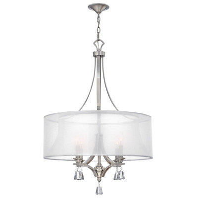 Elegant 4 Bulb Brushed Nickel Chandelier Pendant Light For Modern Interiors