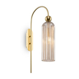 Luminosa Lighting Luminosa Antic Modern Wall Lamp Gold, Glass Cognac Shade