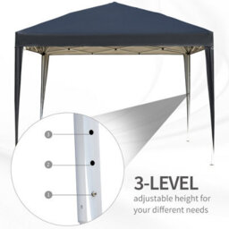 Pop Up Black Pop Up Square Heavy-Duty  Gazebo Tent  3 X 3M - thumbnail 3
