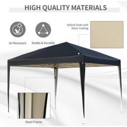 Pop Up Black Pop Up Square Heavy-Duty  Gazebo Tent  3 X 3M - thumbnail 5