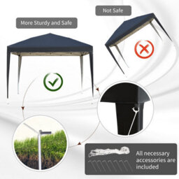 Pop Up Black Pop Up Square Heavy-Duty  Gazebo Tent  3 X 3M - thumbnail 4