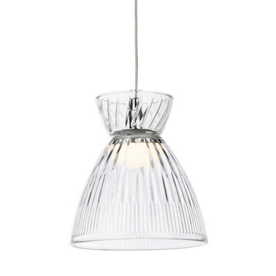 Luminosa Lighting Luminosa Royale Dome Pendant Chrome With Clear Decorative Glass 3W Led 330Lm 3000K
