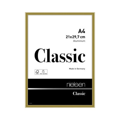 Nielsen Classic Polished Gold Aluminium Picture Frame A4, 21X29.7Cm - With Float Glass And Push/turn Clips - image 1