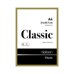 Nielsen Classic Polished Gold Aluminium Picture Frame A4, 21X29.7Cm - With Float Glass And Push/turn Clips - thumbnail 1