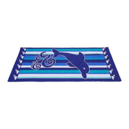 Living And Home Lightweight Large Microfibre Beach Towel Dolphin Wave Print Quick Dry Polyester Swimming Pool Travel Towel - thumbnail 4