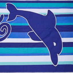 Living And Home Lightweight Large Microfibre Beach Towel Dolphin Wave Print Quick Dry Polyester Swimming Pool Travel Towel - thumbnail 7