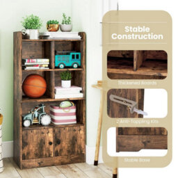 Bedroom Bookcase Floor Display Cabinet With 5 Cubbies - thumbnail 6