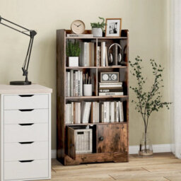Bedroom Bookcase Floor Display Cabinet With 5 Cubbies - thumbnail 3