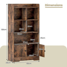 Bedroom Bookcase Floor Display Cabinet With 5 Cubbies - thumbnail 2