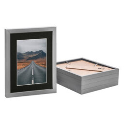 "Nicola Spring Photo Frames With 5"" X 7"" Mount - 8"" X 10"" - Grey/black - Pack Of 5" - thumbnail 1