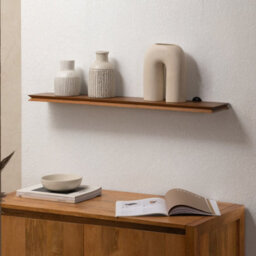 MH London Hamish Wall Shelf Solid Wood Walnut Floating Shelf Living Bedroom Kitchen Wall Mounted Wooden Shelves - Large - thumbnail 3