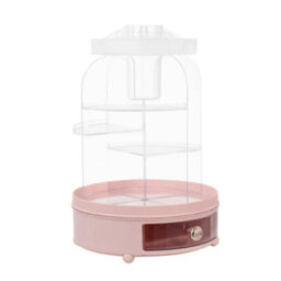 Darphe Pink Tabletop Rotating Cosmetic Storage Organiser 25Cm (W) X 26Cm (D) X 38Cm (H) - thumbnail 5