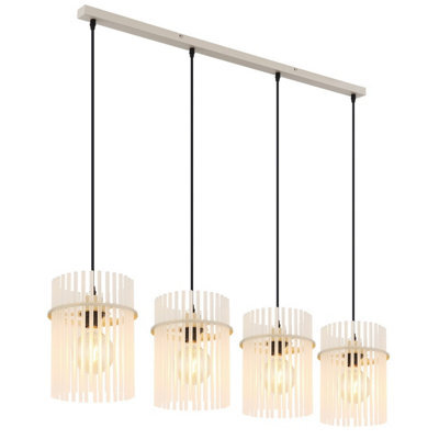 Luminosa Lighting Luminosa Gorley Bar Pendant Ceiling Light Matt Sand, Glass Rods, 4X E27 - image 1