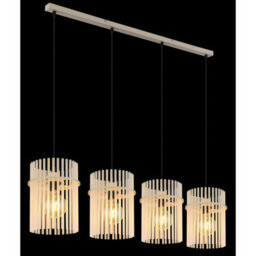 Luminosa Lighting Luminosa Gorley Bar Pendant Ceiling Light Matt Sand, Glass Rods, 4X E27 - thumbnail 5