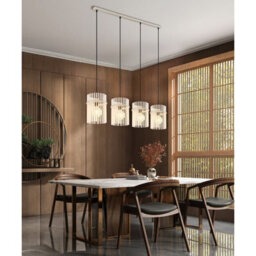 Luminosa Lighting Luminosa Gorley Bar Pendant Ceiling Light Matt Sand, Glass Rods, 4X E27 - thumbnail 2