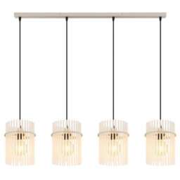 Luminosa Lighting Luminosa Gorley Bar Pendant Ceiling Light Matt Sand, Glass Rods, 4X E27 - thumbnail 4