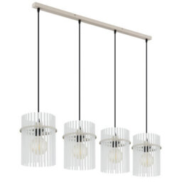Luminosa Lighting Luminosa Gorley Bar Pendant Ceiling Light Matt Sand, Glass Rods, 4X E27 - thumbnail 3