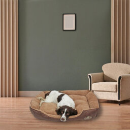 Actiaspet Brown Faux Leather Dog Bed Extra Large - thumbnail 5