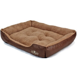 Actiaspet Brown Faux Leather Dog Bed Extra Large - thumbnail 4