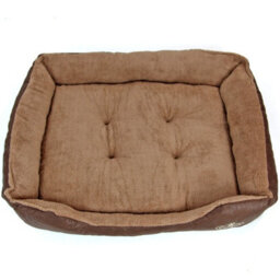 Actiaspet Brown Faux Leather Dog Bed Extra Large - thumbnail 3