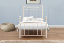 Save On Goods UK 3Ft Single Traditional,victorian Style Metal Tubular Steel Bed Frame Bedstead In Cream, Ivory White Painted Finish. - thumbnail 2