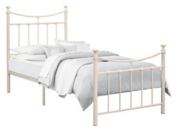 Save On Goods UK 3Ft Single Traditional,victorian Style Metal Tubular Steel Bed Frame Bedstead In Cream, Ivory White Painted Finish. - thumbnail 3