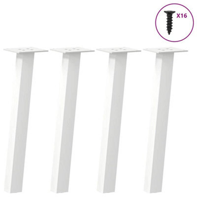 Berkfield Coffee Table Legs 4 Pcs White 42 Cm Steel - image 1