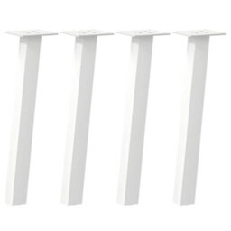 Berkfield Coffee Table Legs 4 Pcs White 42 Cm Steel - thumbnail 2