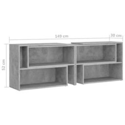 Berkfield Tv Cabinet Concrete Grey 149X30X52 Cm Engineered Wood - thumbnail 8