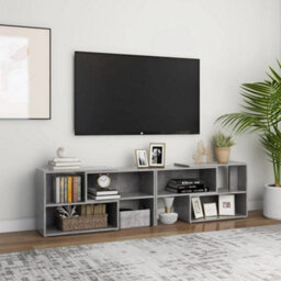 Berkfield Tv Cabinet Concrete Grey 149X30X52 Cm Engineered Wood - thumbnail 1