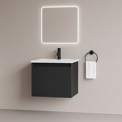 Plum&clay Romeo Matt Grey Wall Hung Vanity Unit & Basin Set (W)600mm - image 1