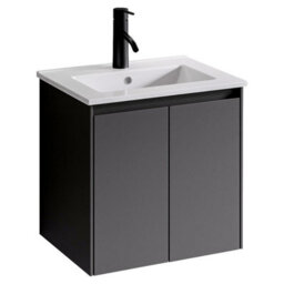Plum&clay Romeo Matt Grey Wall Hung Vanity Unit & Basin Set (W)600mm - thumbnail 2