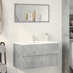 Walplus Bathroom Hanging Cabinet Concrete Grey 80X38.5X45 Cm Engineered Wood - thumbnail 3