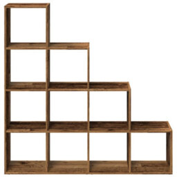 Berkfield Room Divider Bookcase 4-Tier Old Wood 131.5X29X131.5 Cm Engineered Wood - thumbnail 5