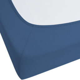 Beliani Fitted Sheet Janbu Cotton 200 X 200 Cm Navy Blue - thumbnail 5