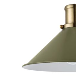GoodHome Danvers Green & Antique Brass Coolie Cone Lamp Shade (D)26Cm - thumbnail 5