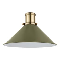 GoodHome Danvers Green & Antique Brass Coolie Cone Lamp Shade (D)26Cm - thumbnail 7