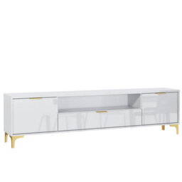 Tv Unit Goldline Gloss 200Cm - Glossy White - thumbnail 7