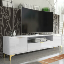 Tv Unit Goldline Gloss 200Cm - Glossy White - thumbnail 8