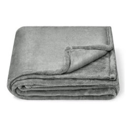 Moonlight Bedding Fleece Blanket Soft Throw Lightweight All Season Sofa, Bed & Travel Blanket Single (Silver, 130X150Cm) - thumbnail 1
