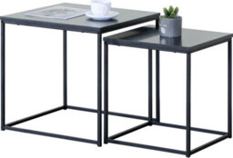 Celino Nesting Coffee Tables Set Of 2 Living Room Square Side End Table Nest Stacking - thumbnail 2