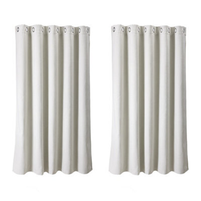 Living And Home White 2-Piece Blackout Chenille Blinds, 168Cm X 183Cm - image 1