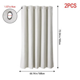 Living And Home White 2-Piece Blackout Chenille Blinds, 168Cm X 183Cm - thumbnail 9