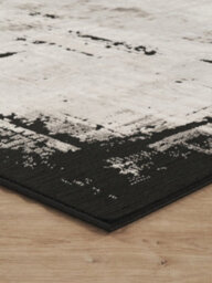 Mayfair Living Room Area Rug Metallic Sheen Contemporary Modern Frame Design - Black 120Cm X 170Cm - thumbnail 5