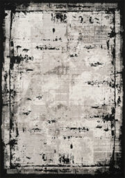 Mayfair Living Room Area Rug Metallic Sheen Contemporary Modern Frame Design - Black 120Cm X 170Cm - thumbnail 2