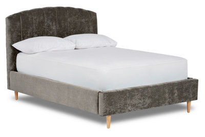 Divan Base Direct Mystoria Modern Fabric Bed Base Only 4Ft Small Double- Brecon Zinc