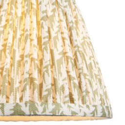 Loops Elegant 20Cm Herb Green Tapered Cylinder Lamp Shade With Pleated Leaf Design - thumbnail 2